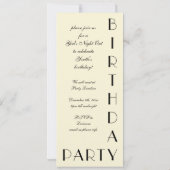 ヴィンテージファッションレディ、春ドレスバースデーパーティー 招待状 (裏面)