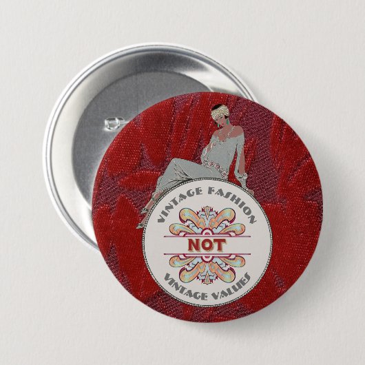 ヴィンテージファッション値なしヴィンテージ値ボタン 缶バッジ (正面&裏面)
