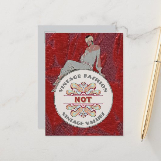 ヴィンテージファッション値なしヴィンテージ値 ポストカード (正面/裏面インサイチュ)
