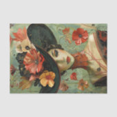 ヴィンテージファッション女性のデコペ 薄葉紙 (正面)