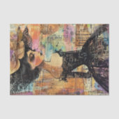 ヴィンテージファッション女性のデコペ 薄葉紙 (正面)