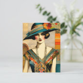 ヴィンテージファッション女性葉書 ポストカード (スタンド正面)