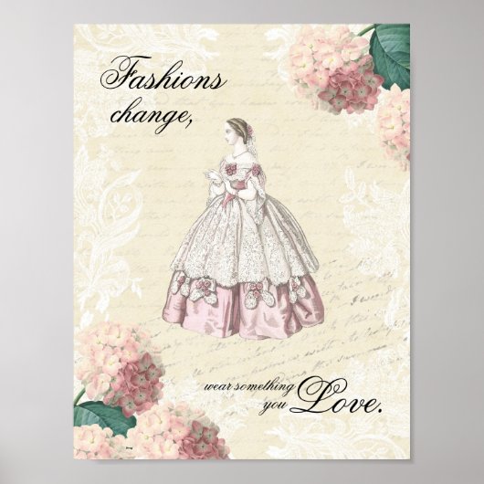 ヴィンテージファッション引用文ポスター ポスター (正面)