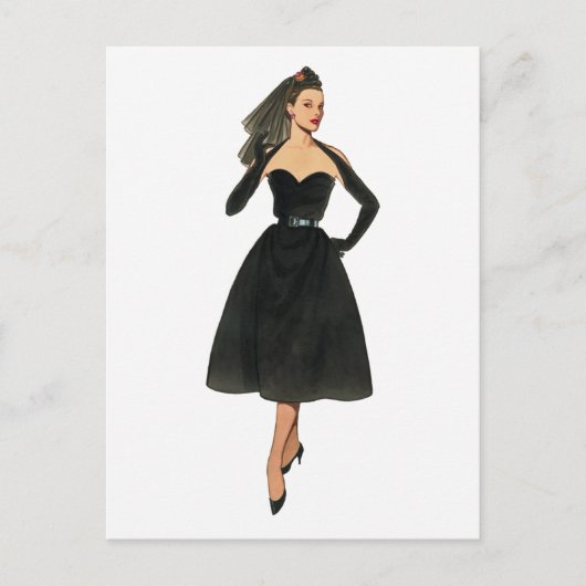 ヴィンテージファッション画像はがき ポストカード (正面)