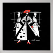 ヴィンテージファッション裁縫模様は様式化された ポスター (正面)