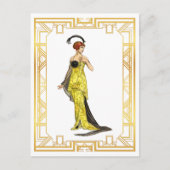ヴィンテージファッション1900年代初期ハリウッドガウン ポストカード (正面)