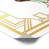 ヴィンテージファッション20sフラッパーパントドレスアート ポスター (角)