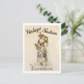 ヴィンテージファッション、ロッテルダムの女性、オランダ ポストカード (スタンド正面)