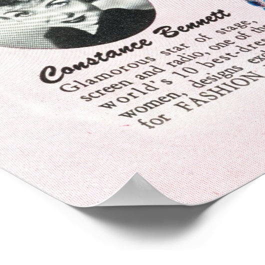 ヴィンテージファッション(女性用)ドレス1949年より ポスター (角)