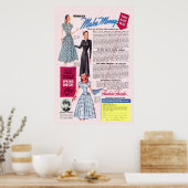 ヴィンテージファッション（女性用）ドレス1949年より ポスター (キッチン)