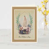 ヴィンテージファティマヴァージンメアリーカトリック母の日 カード (黄色い花)