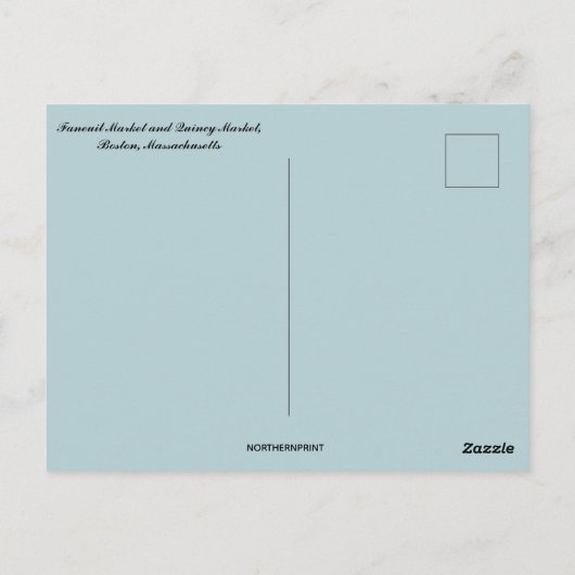 ヴィンテージファヌーイルマーケット&クインシーマーケットボストンMA ポストカード (裏面)
