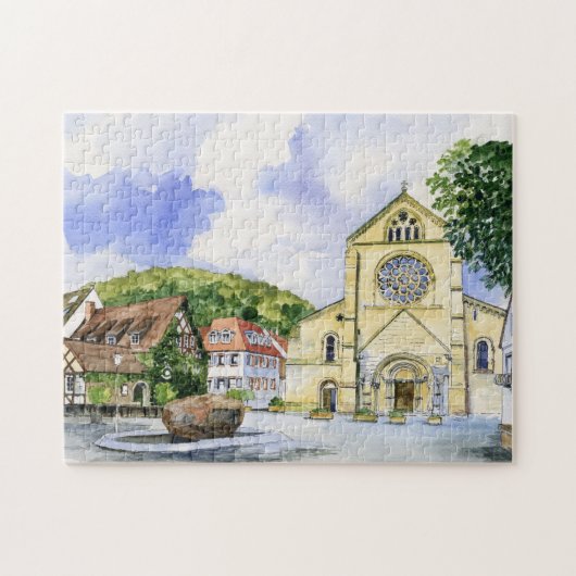 ヴィンテージファブカラフルルーロマンスキャッスルハウス ジグソーパズル (横)