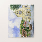 ヴィンテージファブカラフルルーロマンスキャッスルハウス ジグソーパズル (縦)