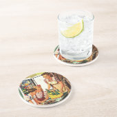 ヴィンテージファミリキッチンでママパパキッズスナック コースター (側面)