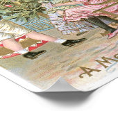 ヴィンテージファミリーのまわりにクリスマスツリー ポスター (角)