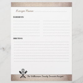 ヴィンテージファミリークックブックレシピバインダーインサート