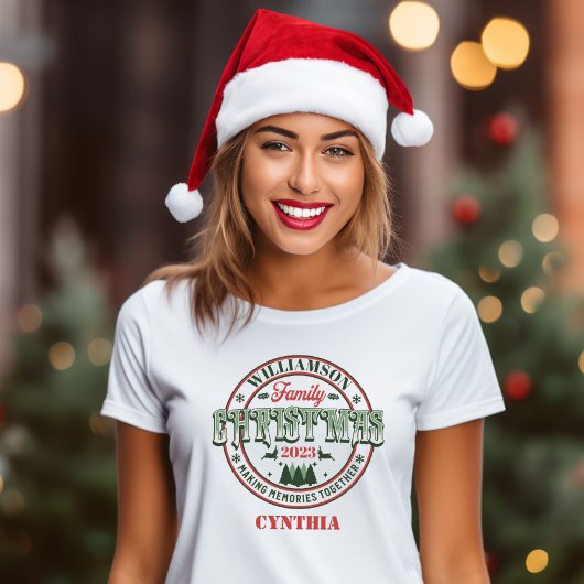 ヴィンテージファミリークリスマステンプレート Tシャツ