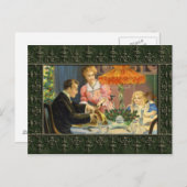 ヴィンテージファミリークリスマスディナーハガキ シーズンポストカード (正面/裏面)