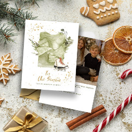 ヴィンテージファミリークリスマスフォトボホチシーズン シーズンカード