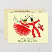 ヴィンテージファミリークリスマスポストカード シーズンポストカード (正面/裏面)