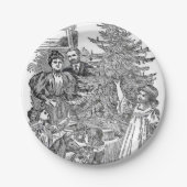 ヴィンテージファミリークリスマス ペーパープレート (正面)