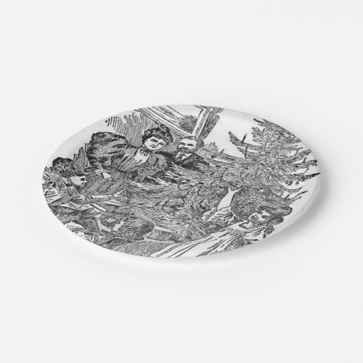 ヴィンテージファミリークリスマス ペーパープレート (アングル)