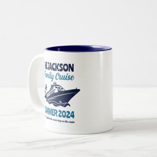 ヴィンテージファミリークルーズバケーションビーチホリデイ ツートーンマグカップ (正面左)