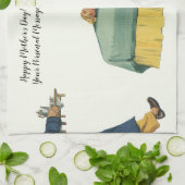 ヴィンテージファミリーサービングマムブレックファーストインベッド キッチンタオル (折り畳み)