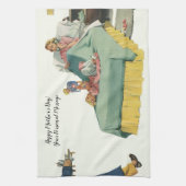 ヴィンテージファミリーサービングマムブレックファーストインベッド キッチンタオル (縦)