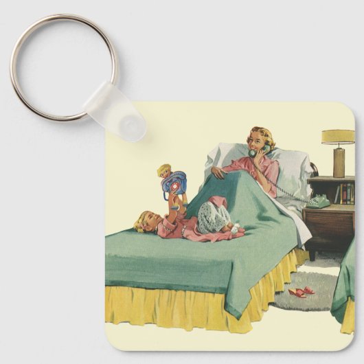 ヴィンテージファミリーサービングマムブレックファーストインベッド キーホルダー (正面)