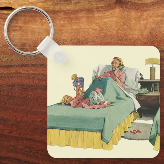 ヴィンテージファミリーサービングマムブレックファーストインベッド キーホルダー (正面)
