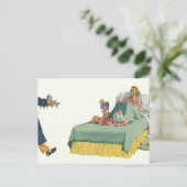 ヴィンテージファミリーサービングマムブレックファーストインベッド ポストカード (スタンド正面)