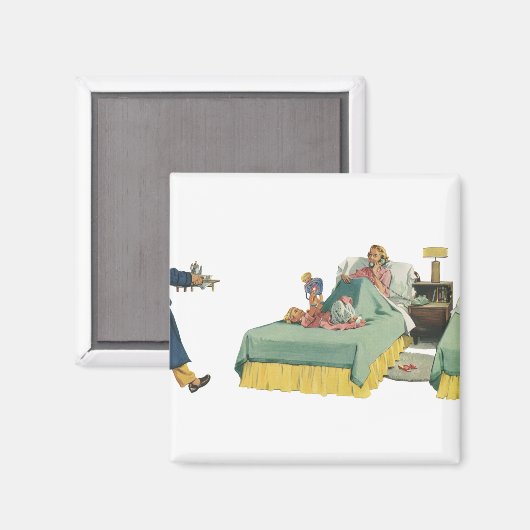 ヴィンテージファミリーサービングマムブレックファーストインベッド マグネット (正面/裏面)