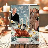 ヴィンテージファミリーターキーディナーサンクスギビング シーズンカード