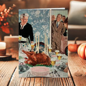 ヴィンテージファミリーターキーディナーサンクスギビング シーズンカード