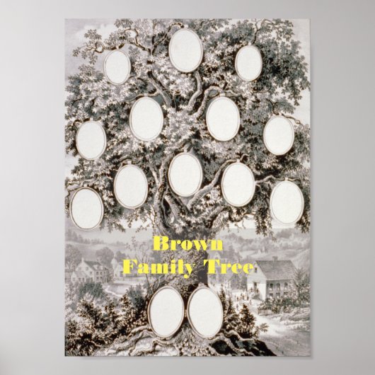 ヴィンテージファミリーツリーフォトポスター(11 x 8") ポスター (正面)