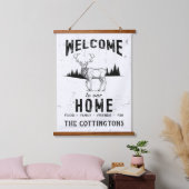 ヴィンテージファミリーネーム素朴キャビン 吊り下げ型タペストリー (寝室)