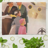 ヴィンテージファミリーバケーションバイシープレーンwプロペラ キッチンタオル (折り畳み)