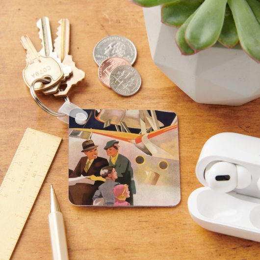 ヴィンテージファミリーバケーションバイシープレーンwプロペラ キーホルダー (デスク)