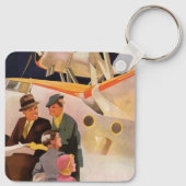 ヴィンテージファミリーバケーションバイシープレーンwプロペラ キーホルダー (裏面)