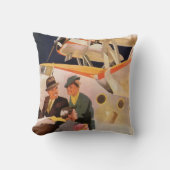 ヴィンテージファミリーバケーションバイシープレーンwプロペラ クッション (正面)