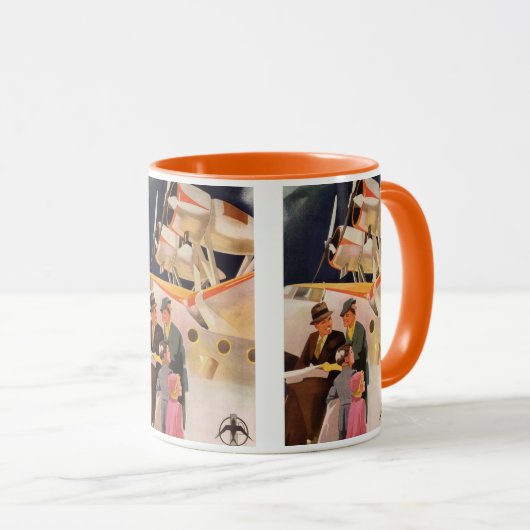 ヴィンテージファミリーバケーションバイシープレーンwプロペラ マグカップ (正面右)