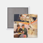 ヴィンテージファミリーバケーションバイシープレーンwプロペラ マグネット (正面/裏面)