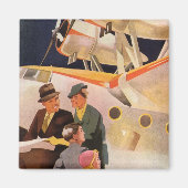 ヴィンテージファミリーバケーションバイシープレーンwプロペラ マグネット (正面)