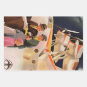 ヴィンテージファミリーバケーションバイシープレーンwプロペラ ラッピングペーパーシート (正面)