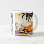 ヴィンテージファミリーバケーションinコンバーチブルカー ジャンボコーヒーマグカップ (正面右)
