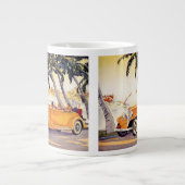 ヴィンテージファミリーバケーションinコンバーチブルカー ジャンボコーヒーマグカップ (正面)