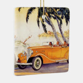 ヴィンテージファミリーバケーションinコンバーチブルカー セラミックオーナメント (右)