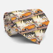 ヴィンテージファミリーバケーションinコンバーチブルカー ネクタイ (ロール)